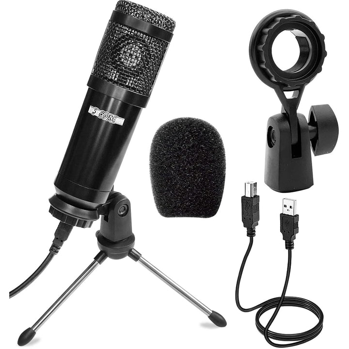 USB Mic for Computer PC Gaming Podcast Desktop Tripod Stand Kit for Streaming Recording Vocals Voice Cardioids Studio Image 1