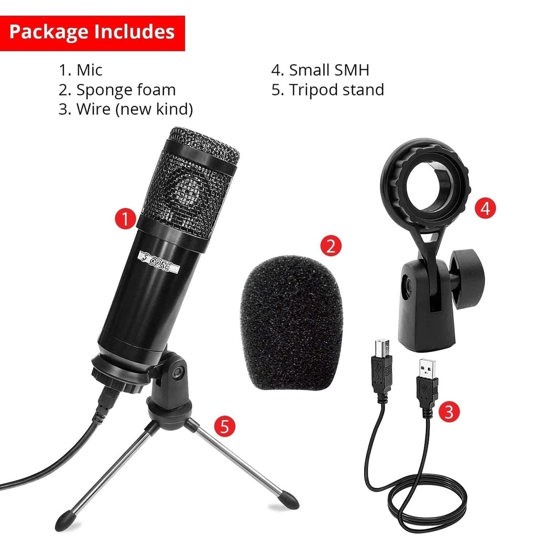 USB Mic for Computer PC GamingPodcast Desktop Tripod Stand Kit for StreamingRecordingVocalsVoiceCardioids Studio Image 6