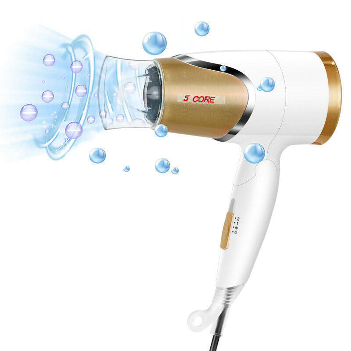 White Hair Blow Dryer Lightweight Conditioner Cord Keeper Hair Dryer Ionic Men Women Blower 1875W Ceramic Quiet Styling Image 1