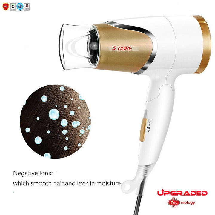 White Hair Blow Dryer Lightweight Conditioner Cord Keeper Hair Dryer Ionic Men Women Blower 1875W Ceramic Quiet Styling Image 3