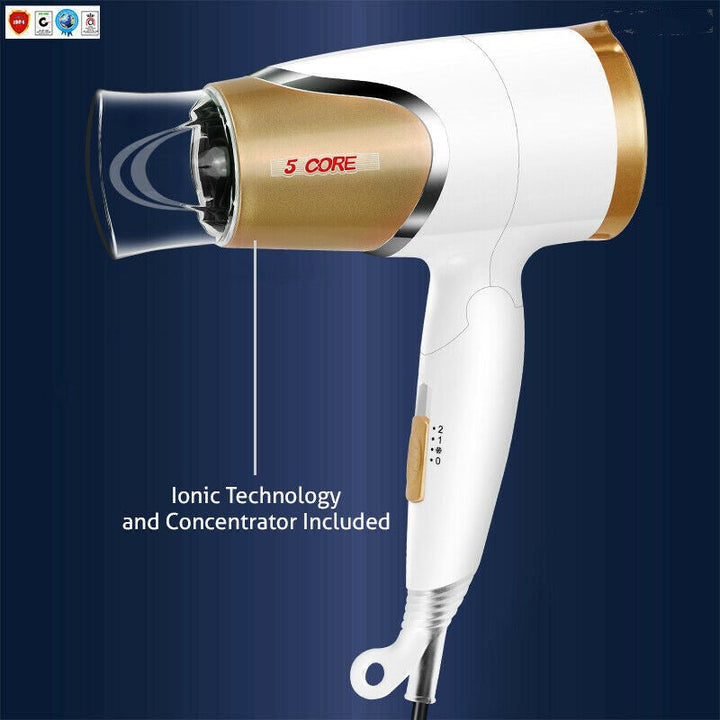 White Hair Blow Dryer Lightweight Conditioner Cord Keeper Hair Dryer Ionic Men Women Blower 1875W Ceramic Quiet Styling Image 7