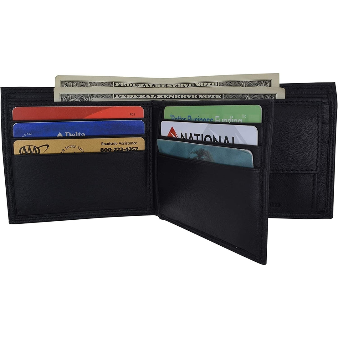Swiss Marshall RFID Blocking Mens Bifold Premium Leather Credit Card ID Holder Wallet with Coin Pouch Image 12