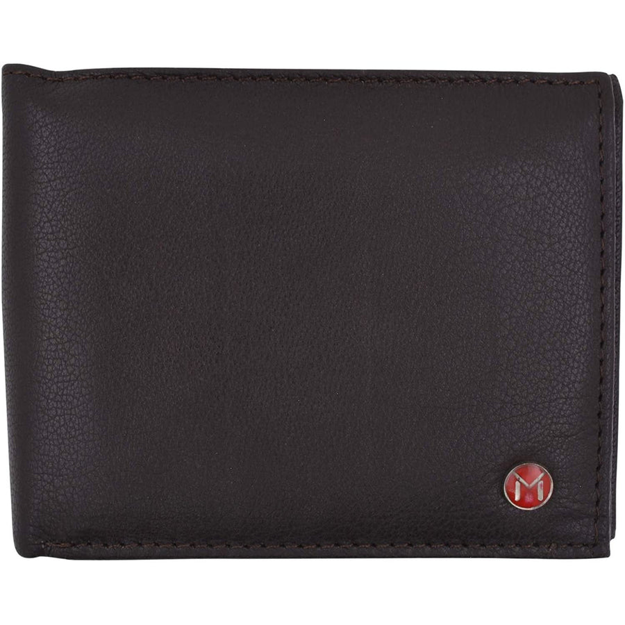 Swiss Marshall RFID Logo Mens Wallet Deluxe Capacity Passcase Bifold With Divided Bill Section (Black) Image 1