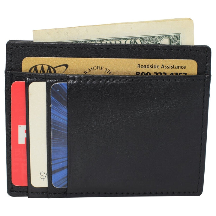 Swiss Marshall RFID Blocking Front Pocket Leather Slim Credit Card Case Holder Wallet Image 1