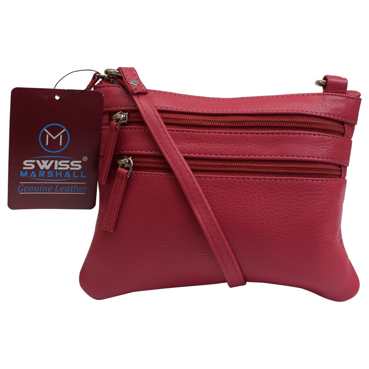 Womens Genuine Leather Handbag Cross Body Bag Shoulder Bag Organizer Mini Purse Image 1