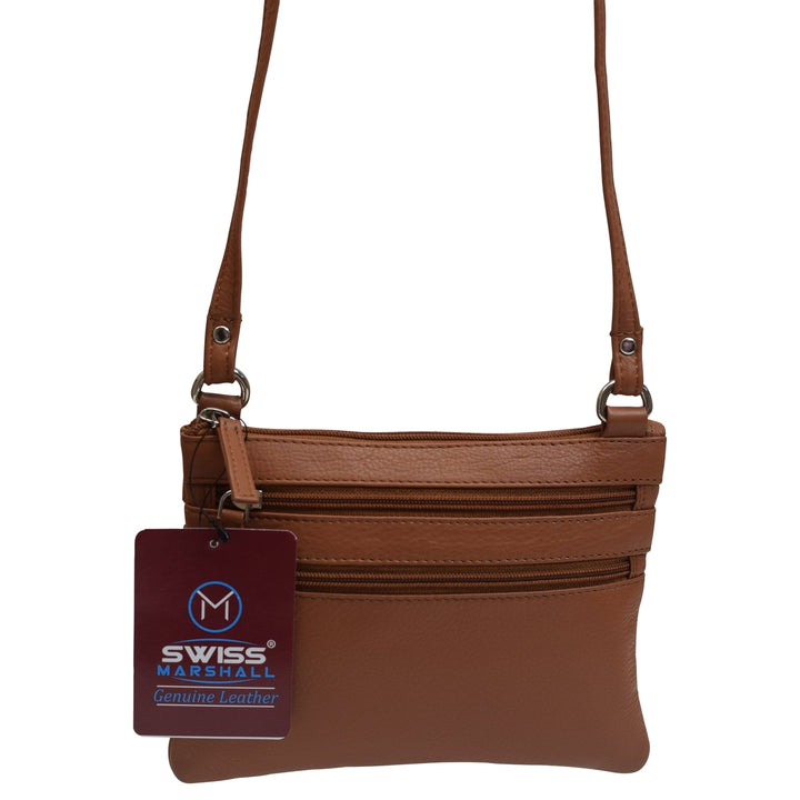 Womens Genuine Leather Handbag Cross Body Bag Shoulder Bag Organizer Mini Purse Image 9
