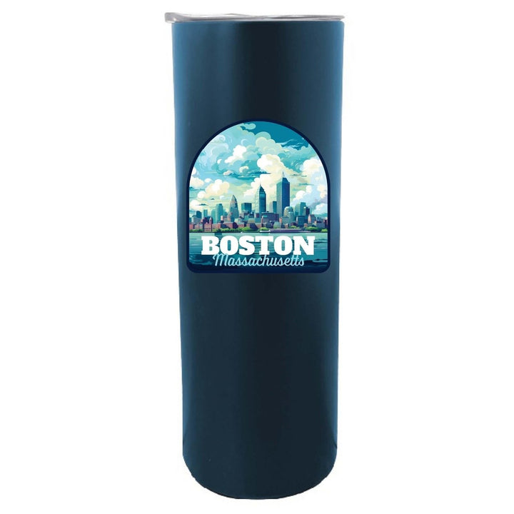 Boston Massachusetts A Souvenir 20 oz Insulated  Skinny Tumbler  Glitter Image 1