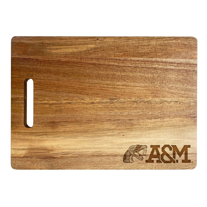 Florida AandM Rattlers Classic Acacia Wood Cutting Board - Small Corner Logo Image 1