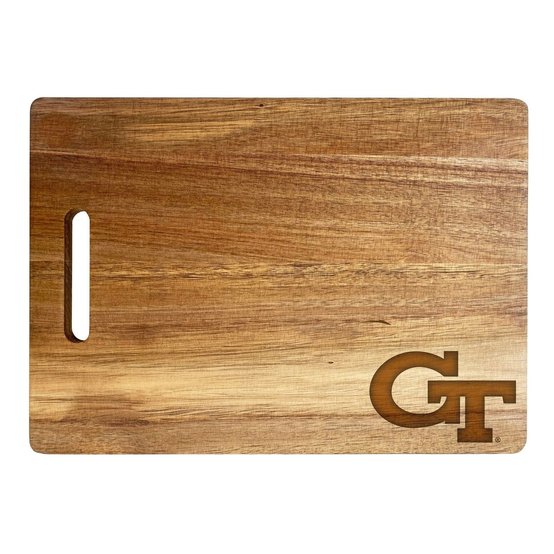 Georgia Tech Yellow Jackets Classic Acacia Wood Cutting Board - Small Corner Logo Image 1