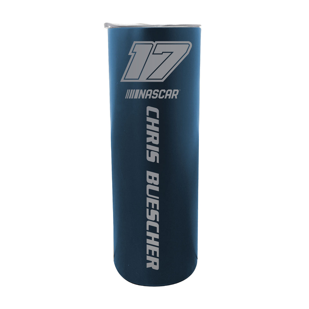 NASCAR 17 Chris Buescher 20 oz Insulated Stainless Steel Skinny Tumbler Image 2