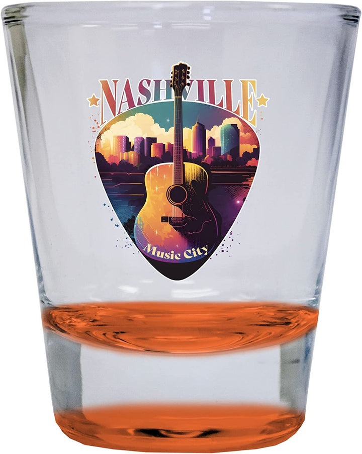 Nashville Tennessee Music City USA Souvenir 1.5 Ounce Shot Glass Round Image 2