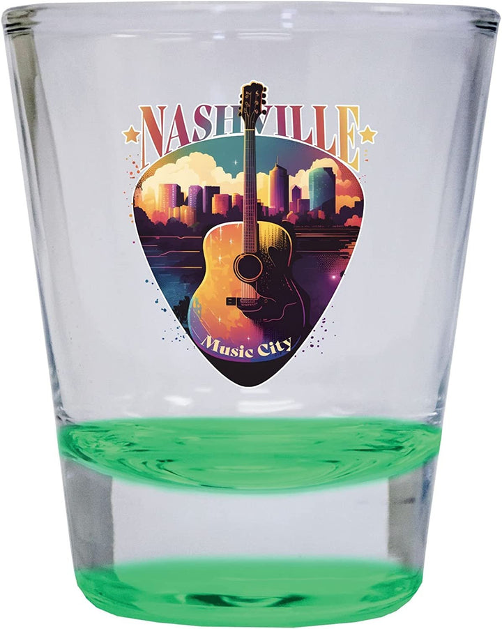 Nashville Tennessee Music City USA Souvenir 1.5 Ounce Shot Glass Round Image 3