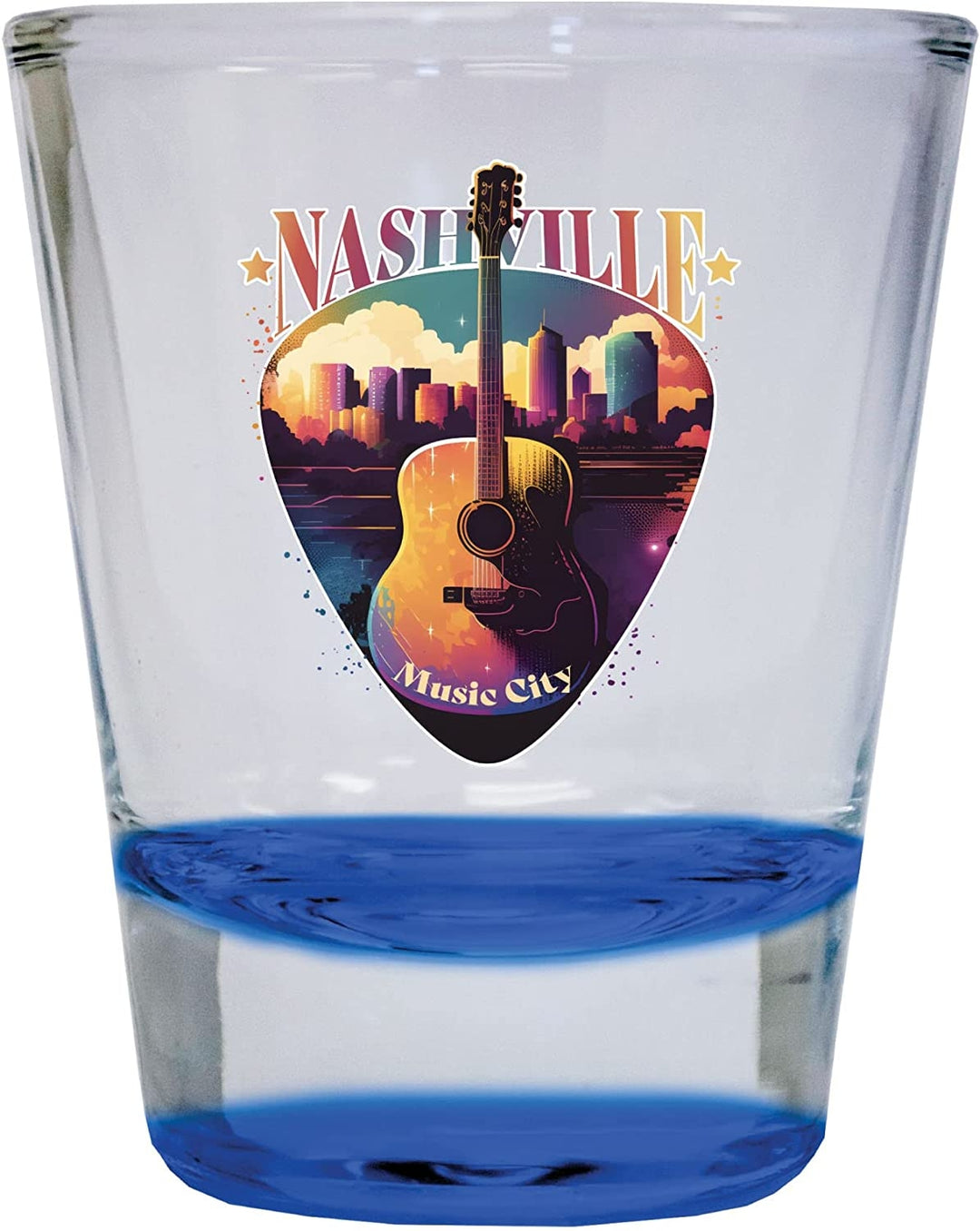 Nashville Tennessee Music City USA Souvenir 1.5 Ounce Shot Glass Round Image 4