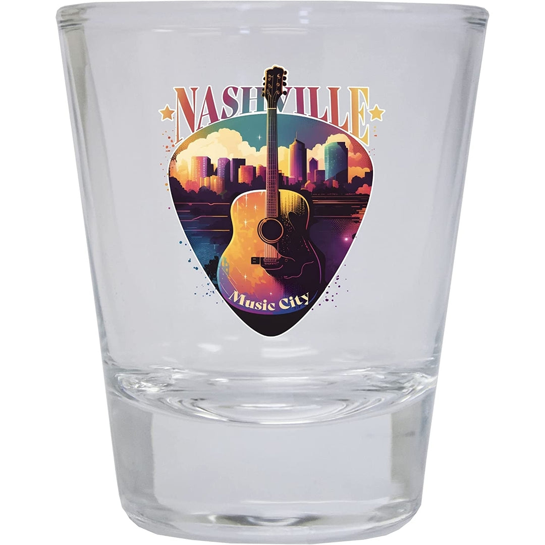 Nashville Tennessee Music City USA Souvenir 1.5 Ounce Shot Glass Round Image 4