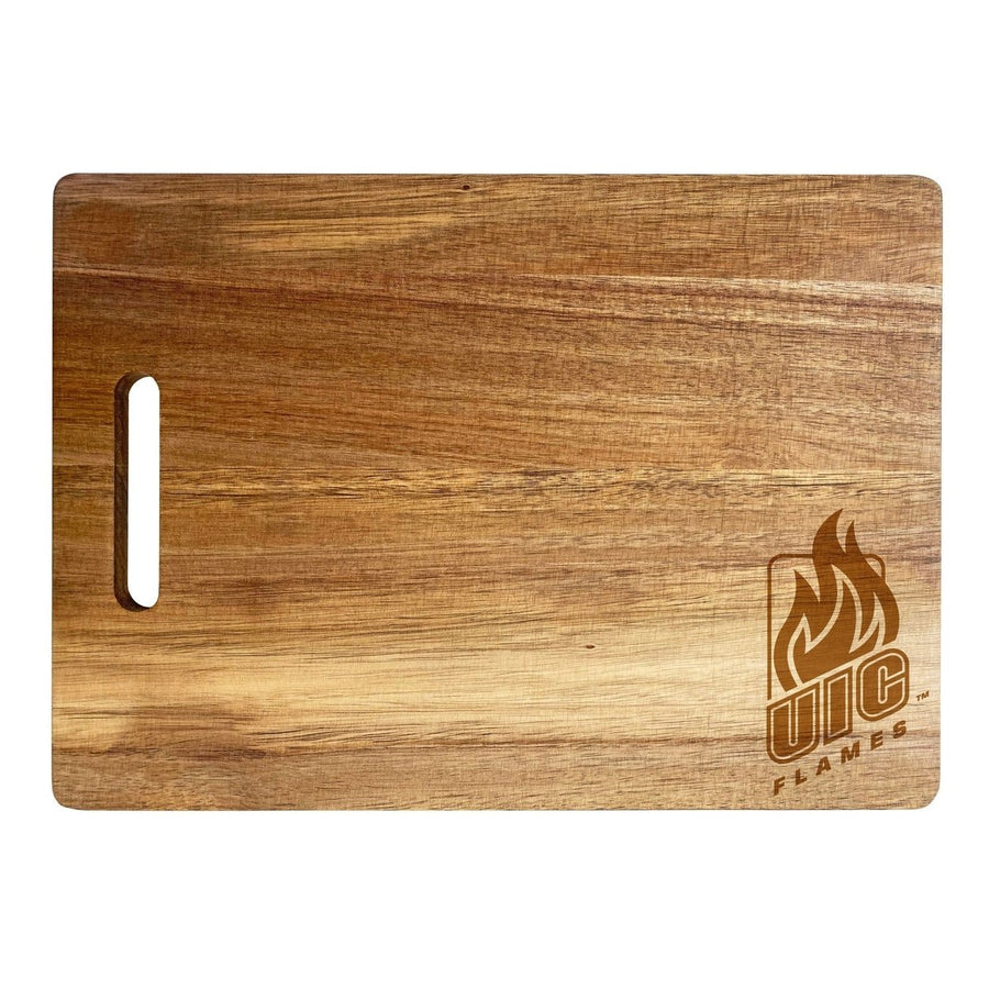 University of Illinois at Chicago Classic Acacia Wood Cutting Board - Small Corner Logo Image 1