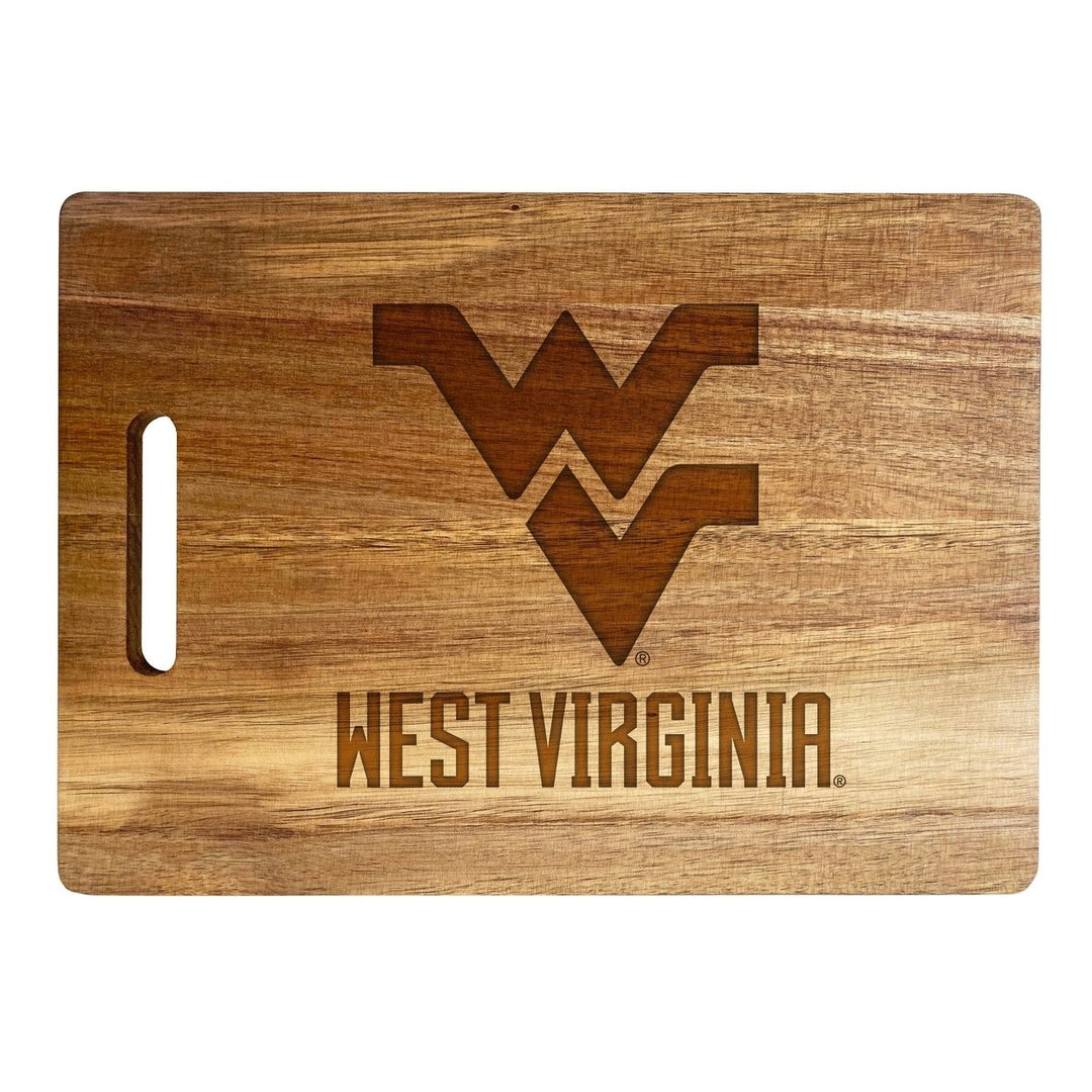 West Virginia Mountaineers Classic Acacia Wood Cutting Board - Small Corner Logo Image 1