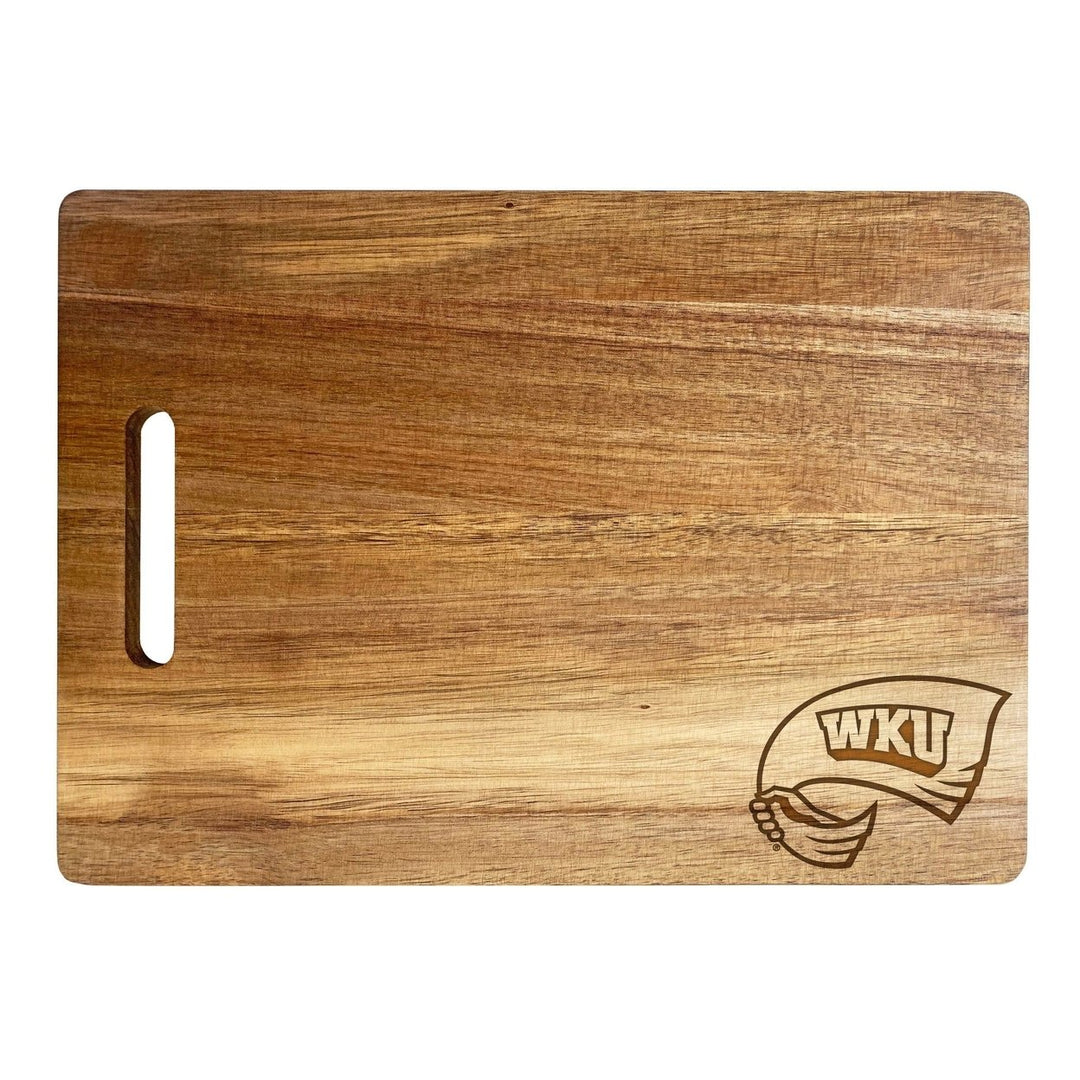 Western Kentucky Hilltoppers Classic Acacia Wood Cutting Board - Small Corner Logo Image 1