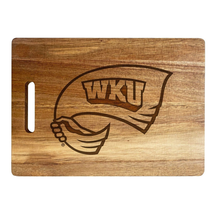 Western Kentucky Hilltoppers Classic Acacia Wood Cutting Board - Small Corner Logo Image 2