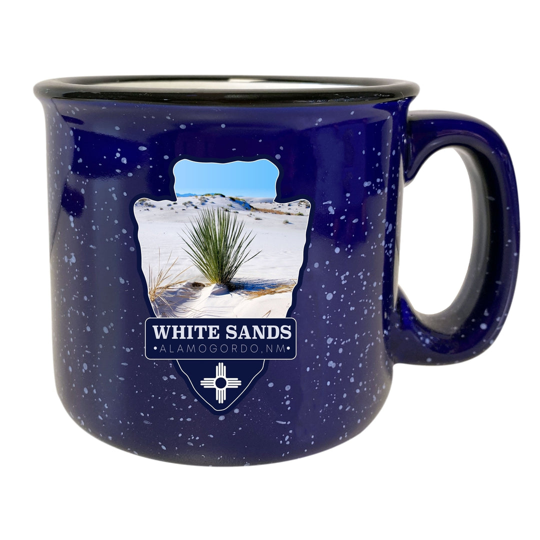 White Sands Alamogordo New Mexico 16 oz Navy Speckled Ceramic Camper Coffee Mug Choice of Design Image 1