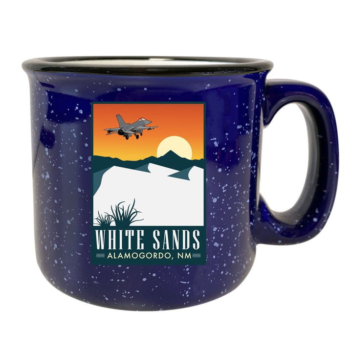 White Sands Alamogordo Mexico 16 oz Navy Speckled Ceramic Camper Coffee Mug Choice of Design Image 1