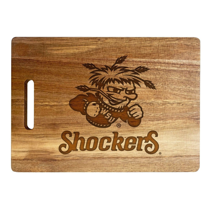 Wichita State Shockers Classic Acacia Wood Cutting Board - Small Corner Logo Image 2