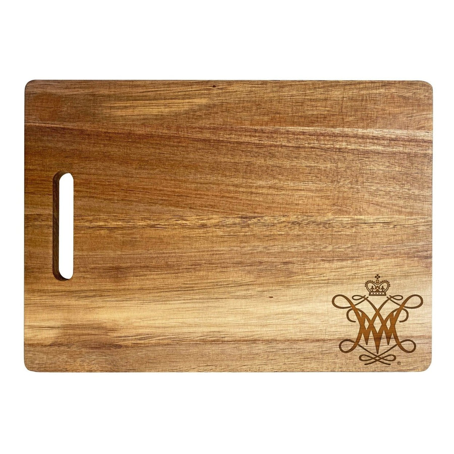 William and Mary Classic Acacia Wood Cutting Board - Small Corner Logo Image 1