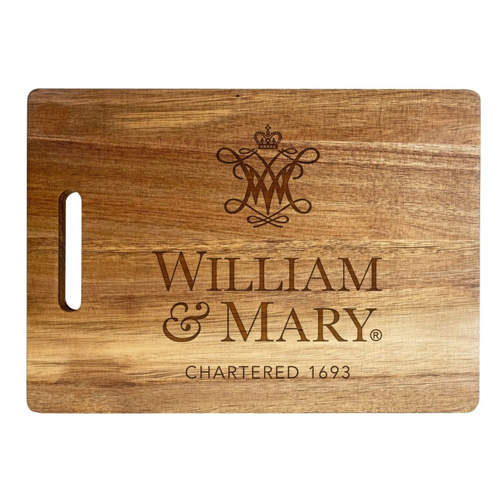 William and Mary Classic Acacia Wood Cutting Board - Small Corner Logo Image 2