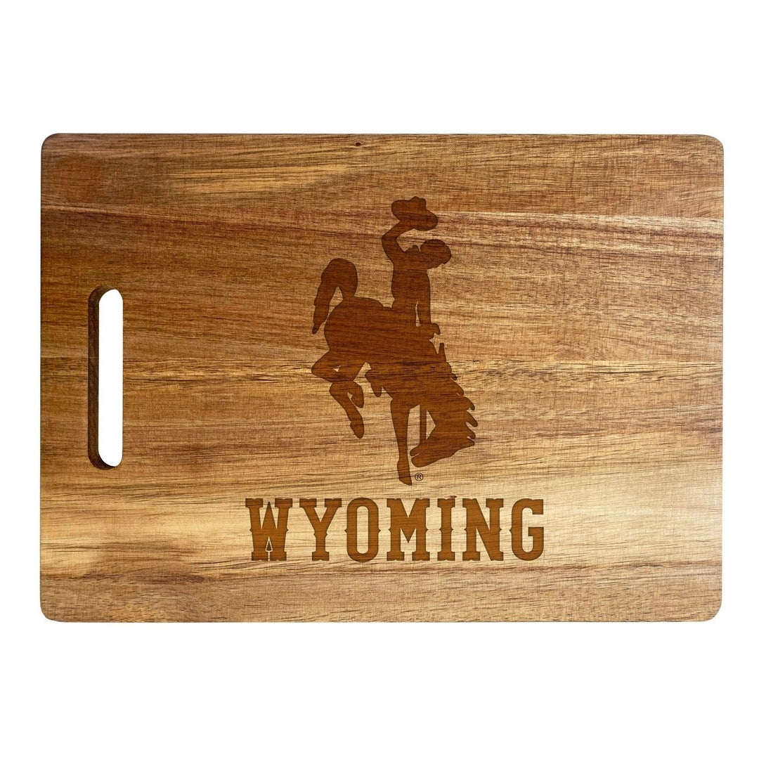 University of Wyoming Classic Acacia Wood Cutting Board - Small Corner Logo Image 1