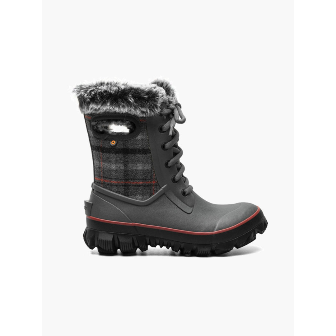 BOGS Arcata Cozy Plaid Womens Boots 10 Dark Gray Multi 73048-074 Waterproof Image 1