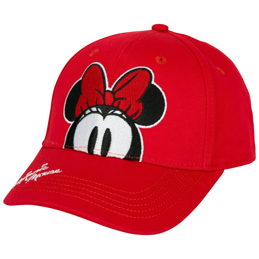 Minnie Mouse Peeking Red Colorway Youth Cap Image 1