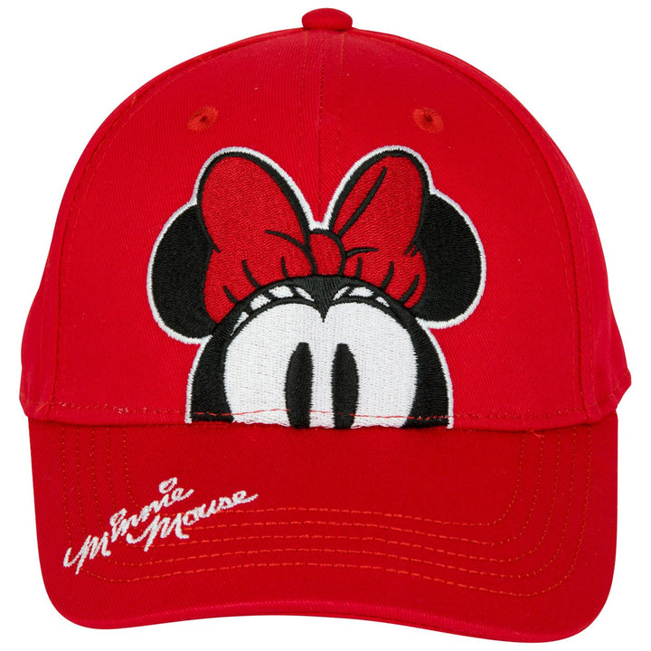 Minnie Mouse Peeking Red Colorway Youth Cap Image 2