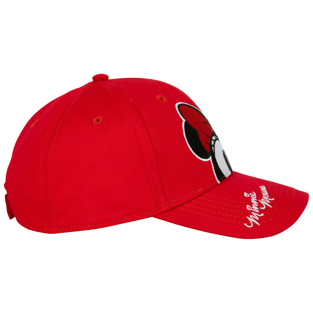 Minnie Mouse Peeking Red Colorway Youth Cap Image 4