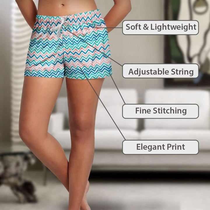 Womens Super Soft Lightweight Fun Printed Comfy Lounge Bottom Pajama Shorts W/ Drawstring Image 7