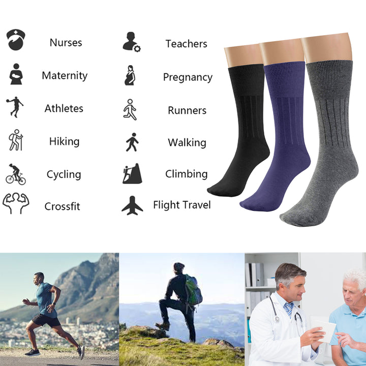 12-Pairs: Physician Approved Non-Binding Diabetic Circulatory Comfortable Moisture Wicking Dress Socks Image 6