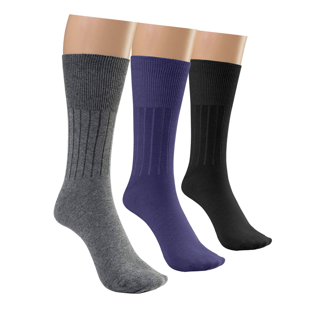 12-Pairs: Physician Approved Non-Binding Diabetic Circulatory Comfortable Moisture Wicking Dress Socks Image 7