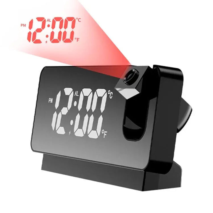 Projection Alarm Clock, Digital Clock with 180 Rotatable Projector, Large LED Display, Date, Temperature, Clock for Your Image 1
