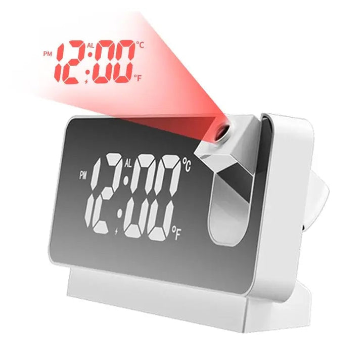 Projection Alarm ClockDigital Clock with 180 Rotatable ProjectorLarge LED DisplayDateTemperatureClock for Your Bedroom Image 1