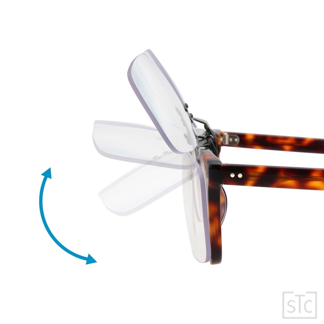 Clip-on Flip Up Rimless Magnifying, Suitable for Reading Glasses, Clip onto Over Eyeglasses Image 3