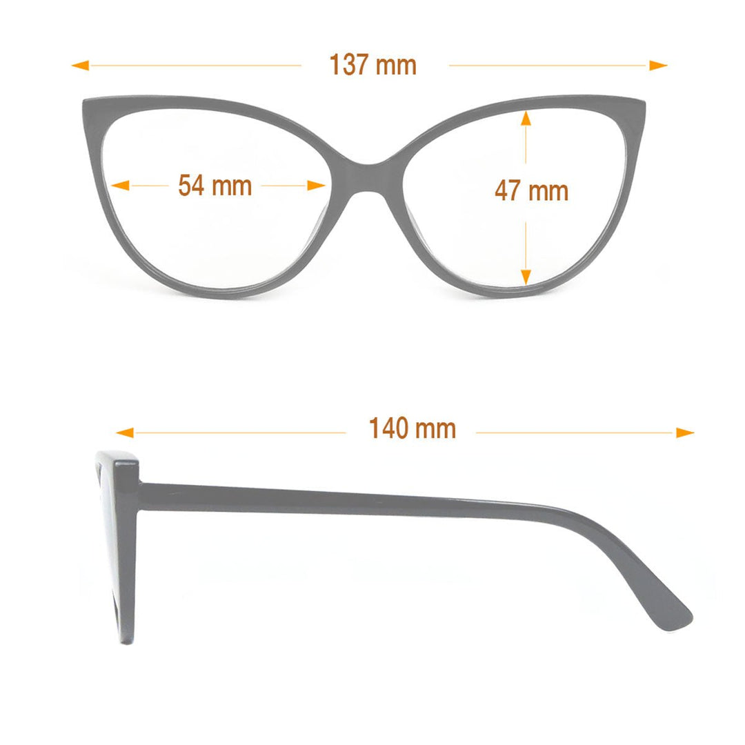 Cat Eye Oversized Frame Womens Reading Glasses Image 4