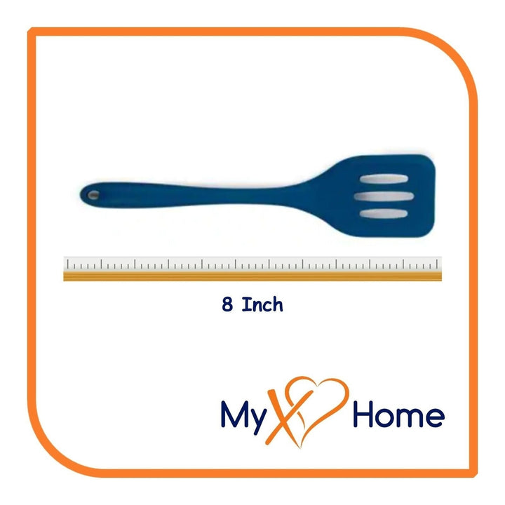 8" Blue Silicone Spatula and Slotted Turner Set by MyXOHome Image 3