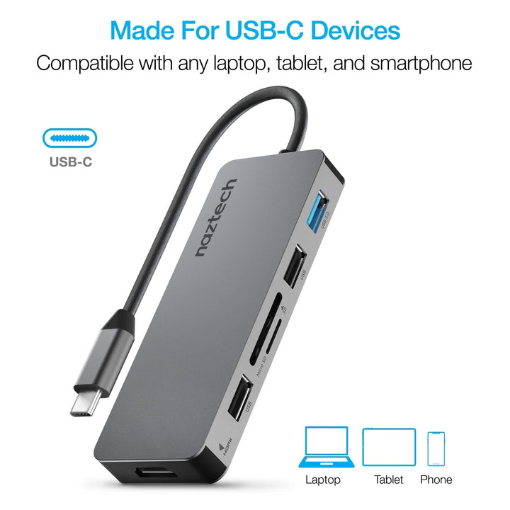Naztech MaxDrive7 Universal USB-C Adapter Hub (15593-HYP) Image 9