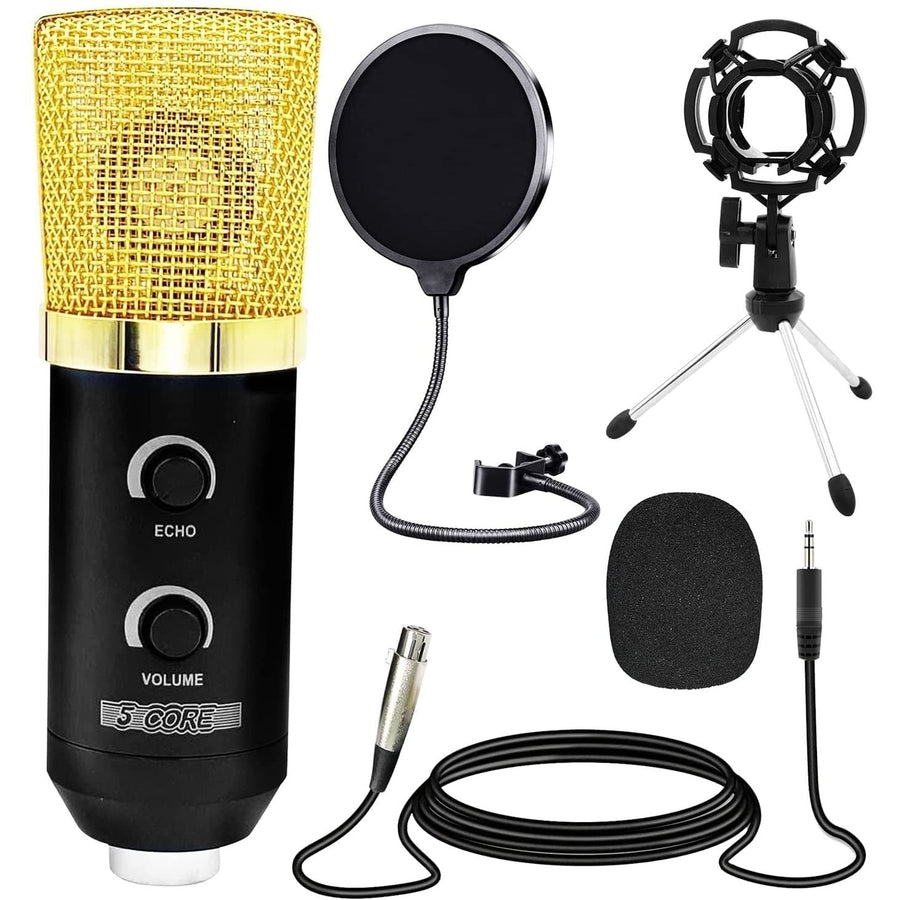 Mic for Computer PC GamingPodcast Desktop Tripod Stand Kit for StreamingRecordingVocalsVoiceCardioids Studio Microphone Image 1