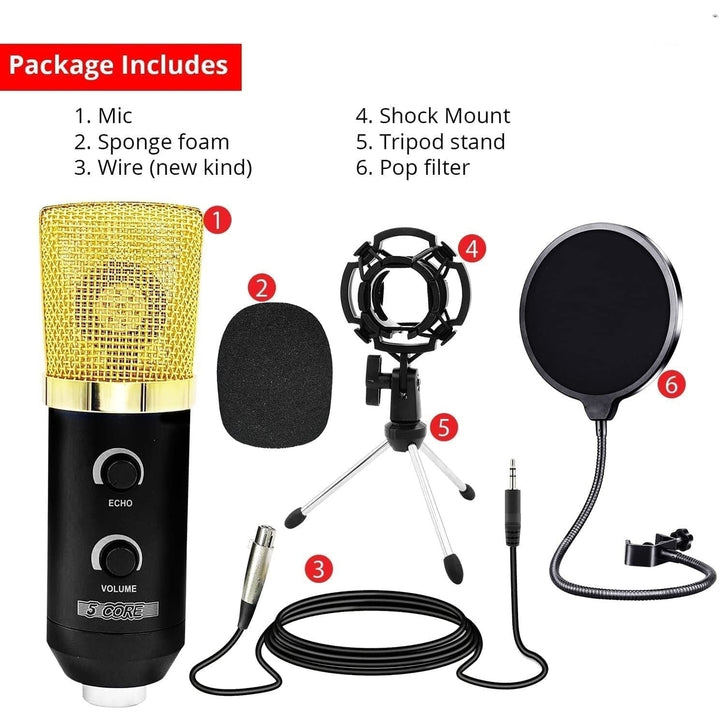 Mic for Computer PC Gaming Podcast Desktop Tripod Stand Kit for Streaming Recording Vocals Voice Cardioids Studio Image 3