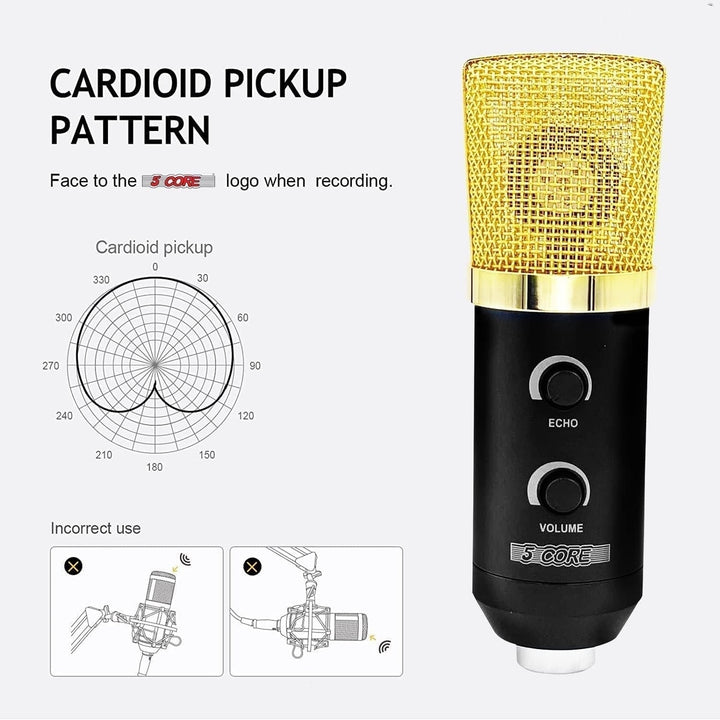 Mic for Computer PC Gaming Podcast Desktop Tripod Stand Kit for Streaming Recording Vocals Voice Cardioids Studio Image 6