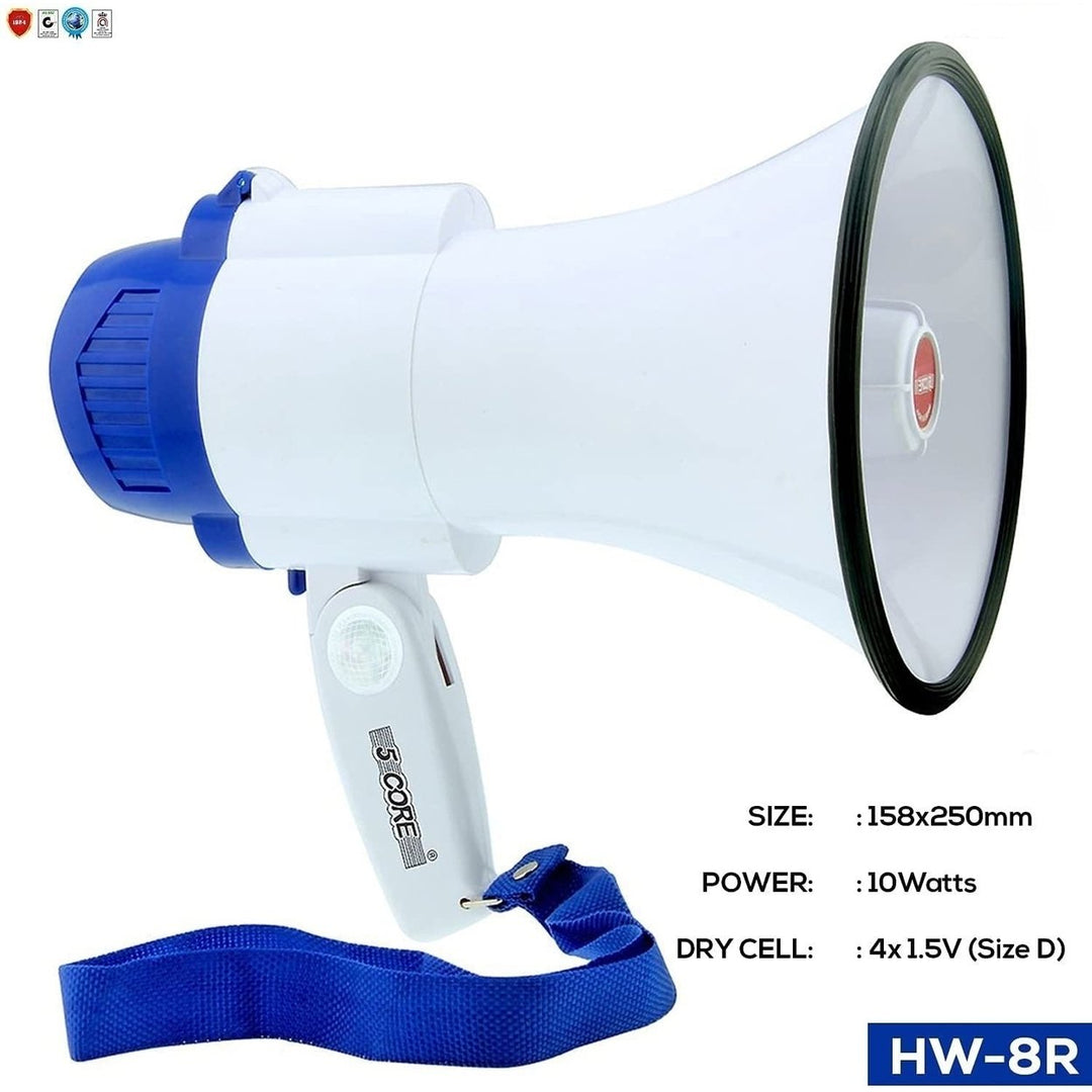 Megaphone Bullhorn Cheer Horn Mic Recording Siren Blow Horn Rechargeable battery Hand Held Mega Phone Loudhailer Image 2