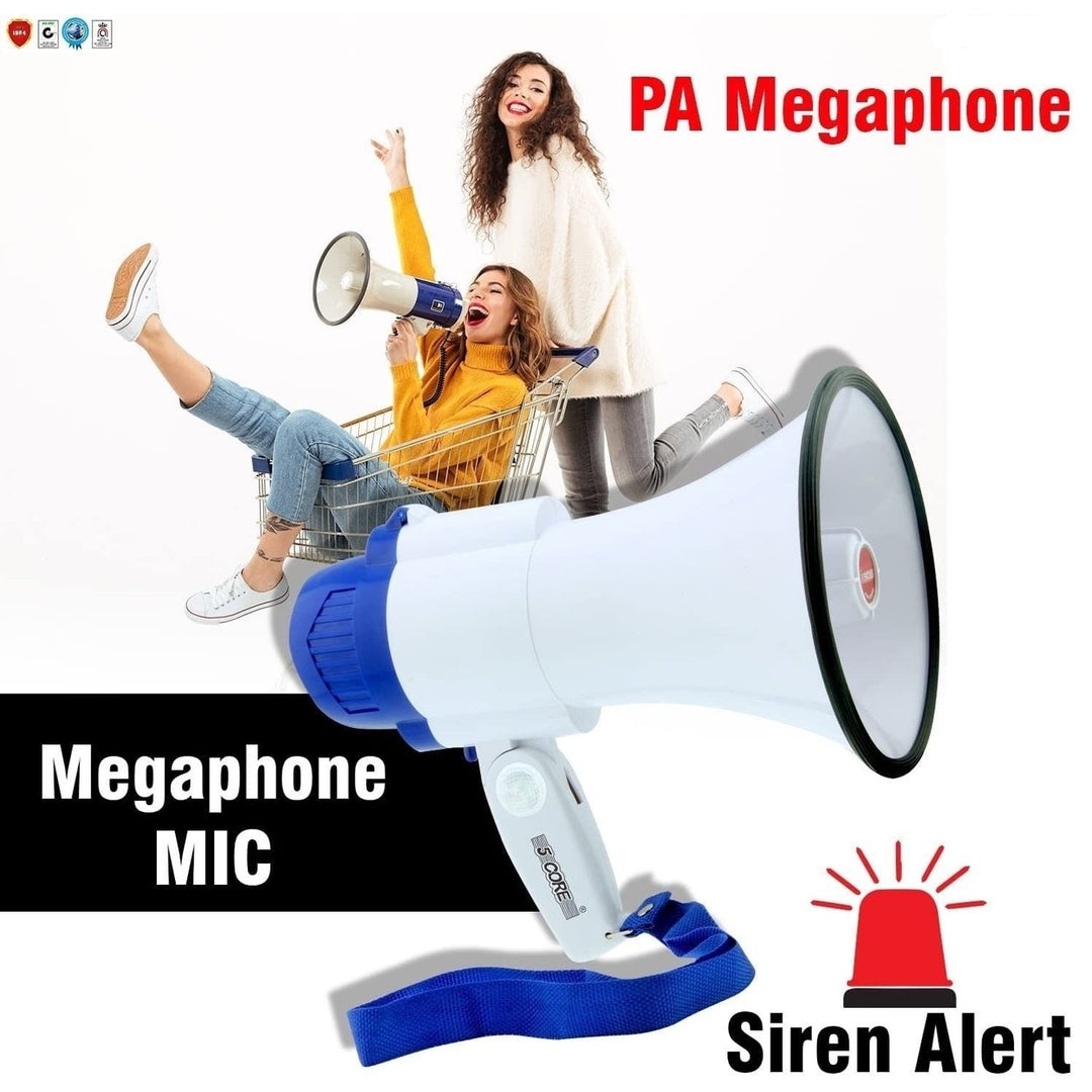 Megaphone Bullhorn Cheer Horn Mic Recording Siren Blow Horn Rechargeable battery Hand Held Mega Phone Loudhailer Image 7