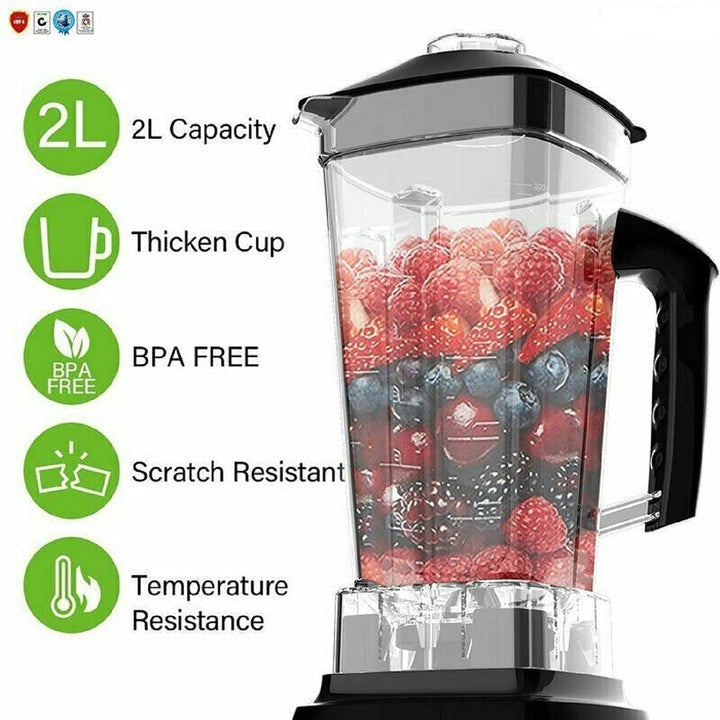 Professional Blender Electric Blenders Countertop Soup Smoothie Shake Mixer Food Blend Grind 2000Watt Image 4