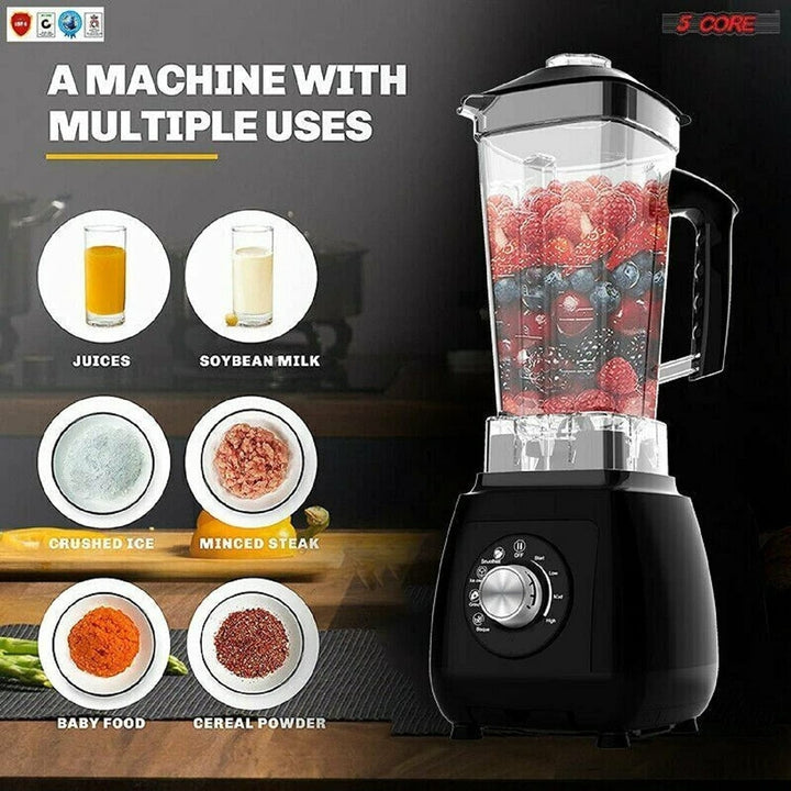 Professional Blender Electric Blenders Countertop Soup Smoothie Shake Mixer Food Blend Grind 2000Watt Image 6