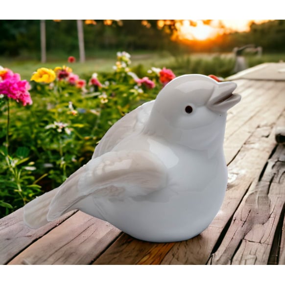 Ceramic Brown Bird Figurine 3 1/8" Vintage  or Birdwatcher Image 1