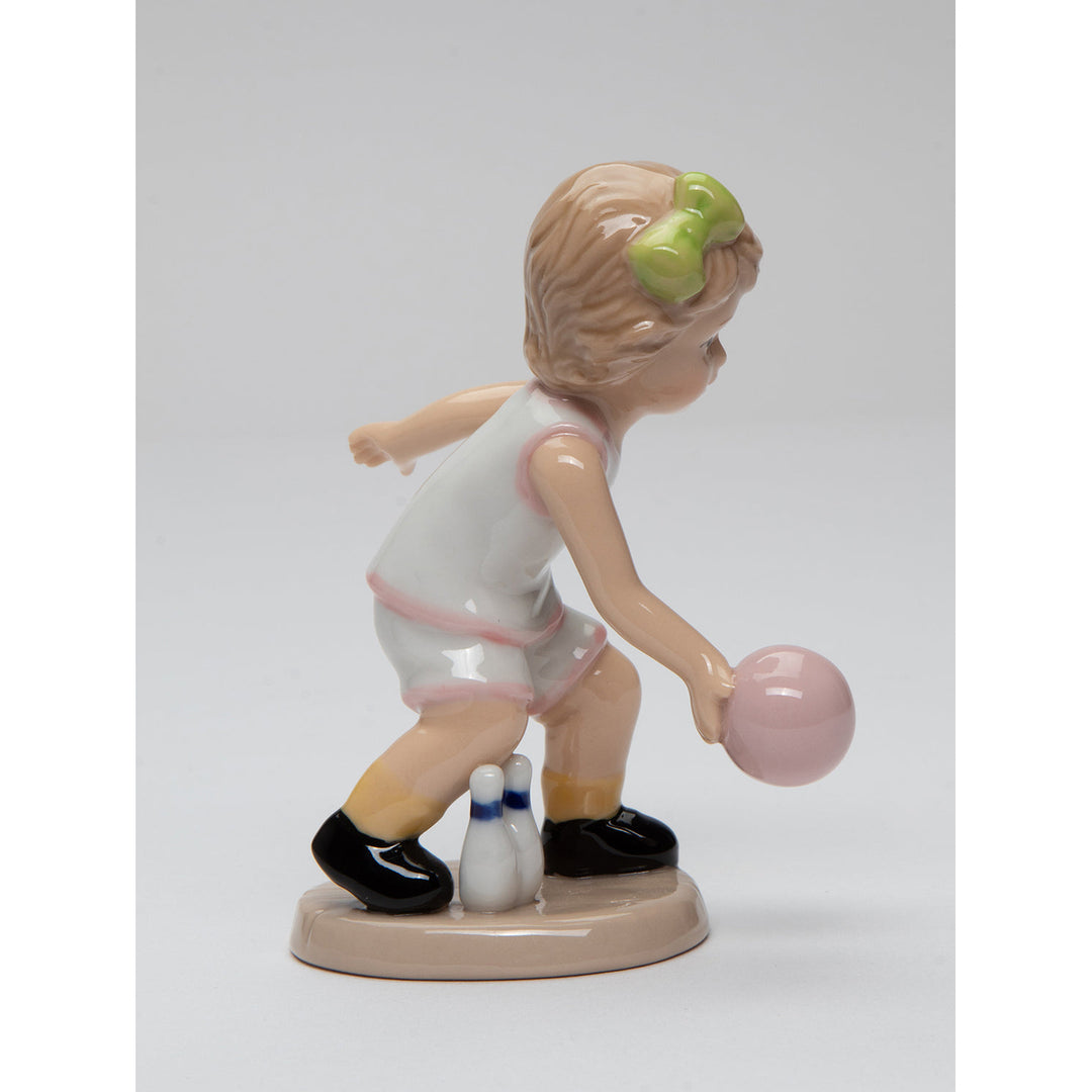 Ceramic Bowling Girl Figurine 2.75x2.5x4.5  Daughter Image 4